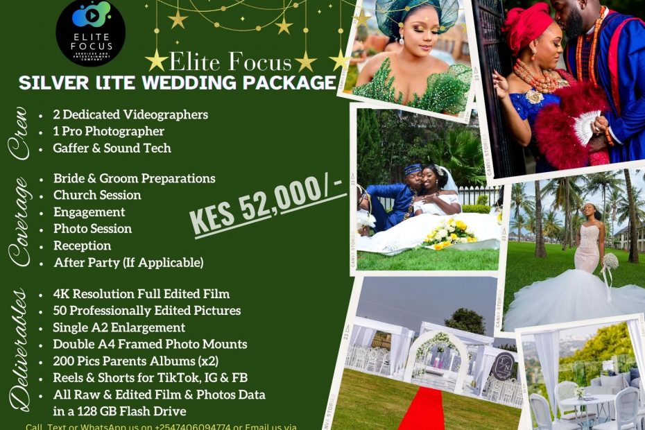 Wedding Photography Packages in Kenya | Silver Lite Wedding Photography packages in Kenya | Wedding Packages in Kenya | Wedding Filming Packages in Kenya | Wedding Photography & Video Packages in Kenya