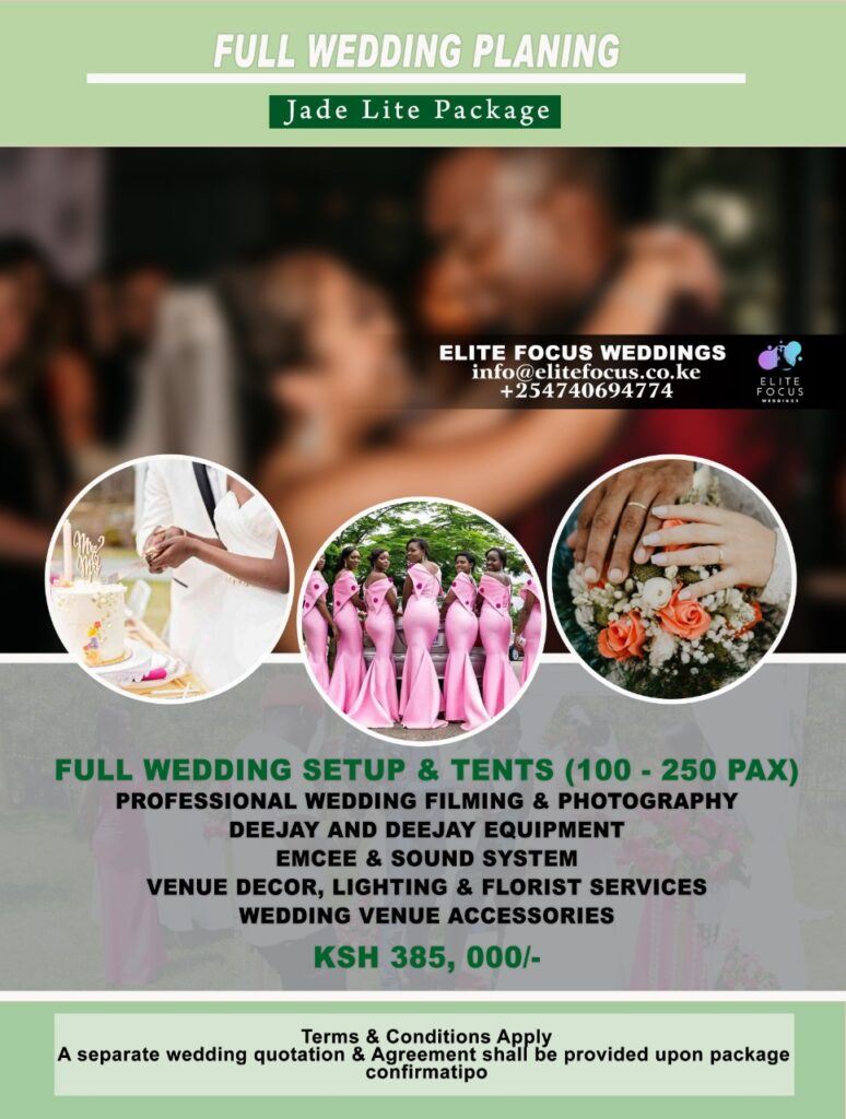 Jade Light Wedding Package | Full Wedding Planning Packages in Kenya | Wedding Packages in Kenya