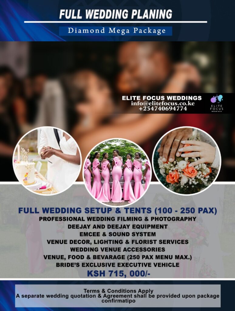 Diamond Mega Wedding Package | full Wedding Packages in Kenya. | Wedd