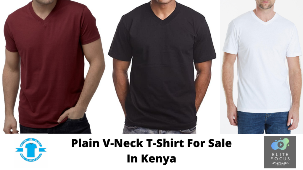 Plain V-Neck T-shirt for Sale in Kenya | Quality Plain T-shirts for Sale in Kenya